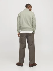 Jack & Jones Sweatshirt JORVesterbro Quarter Zip pastellgrn/weiß