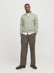 Jack & Jones Sweatshirt JORVesterbro Quarter Zip pastellgrn/weiß