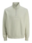 Jack & Jones Sweatshirt JORVesterbro Quarter Zip pastellgrn/weiß