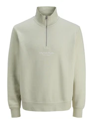 Jack & Jones Sweatshirt JORVesterbro Quarter Zip pastellgrn/weiß