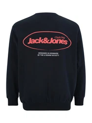 Jack & Jones Plus Sweatshirt 'JJEBRADLEY' marine/kirschrot/weiß