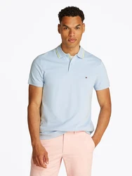 Tommy Hilfiger Poloshirt PLACKET INTEREST REG POLO hellblau/goldgelb/weiß