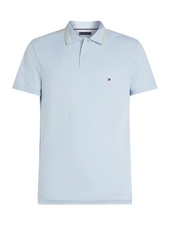 Tommy Hilfiger Poloshirt PLACKET INTEREST REG POLO hellblau/goldgelb/weiß