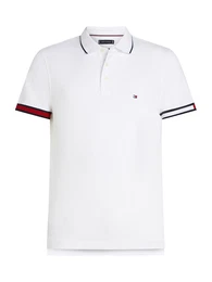 Poloshirt rot / schwarz / wei