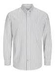 Jack & Jones Langarmhemd Oxford dunkelbeige/weiß