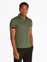 TOMMY HILFIGER Poloshirt khaki/rot/schwarz/weiß