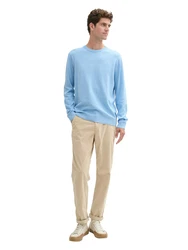 TOM TAILOR Strickpullover Basic Crewneck Knit himmelblau