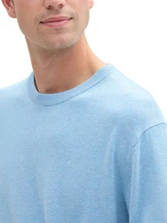 TOM TAILOR Strickpullover Basic Crewneck Knit himmelblau