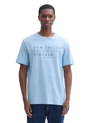 TOM TAILOR T-Shirt himmelblau/dunkelgrau