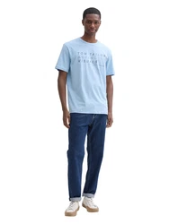 TOM TAILOR T-Shirt himmelblau/dunkelgrau