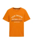TOM TAILOR T-Shirt mandarine/schwarz/weiß