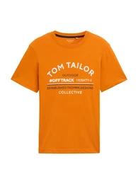 T-Shirt mandarine / schwarz / wei