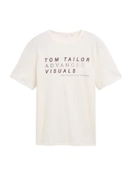 TOM TAILOR T-Shirt brombeer / offwhite