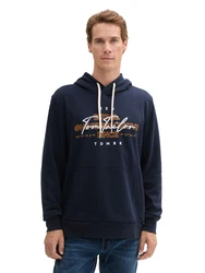 TOM TAILOR Sweatshirt dunkelblau/cognac/weiß