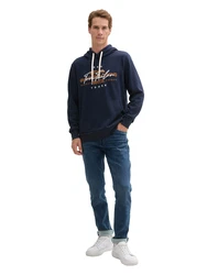 TOM TAILOR Sweatshirt dunkelblau/cognac/weiß