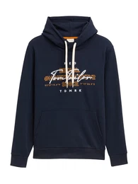 Sweatshirt dunkelblau / cognac / wei