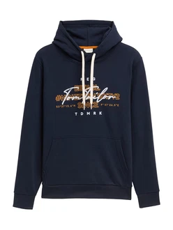 TOM TAILOR Sweatshirt dunkelblau/cognac/weiß