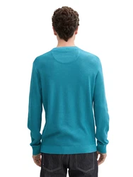 TOM TAILOR Strickpullover navy/cyanblau