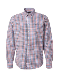 FYNCH-HATTON Langarmhemd blau/rot/schwarz/weiß