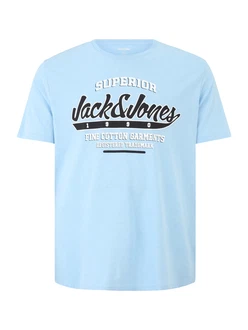 Jack & Jones Plus T-Shirt nachtblau/hellblau/weiß