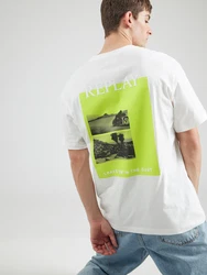 REPLAY T-Shirt grau/apfel/schwarz/weiß