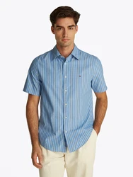 TOMMY HILFIGER Hemd 'Flex' blau/grau/weiß