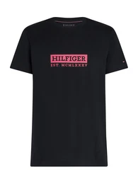 T-Shirt marine / dunkelrot