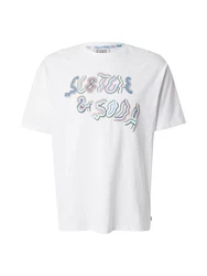 SCOTCH & SODA T-Shirt blau / pastellgelb / rot / weiß