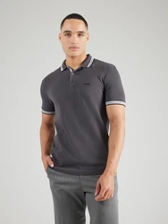 BOSS Poloshirt 'Paddy' dunkelgrau/schwarz/weiß