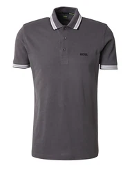BOSS Poloshirt 'Paddy' dunkelgrau/schwarz/weiß