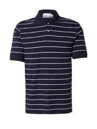 Poloshirt 'MAARIO' (GOTS) navy / wei