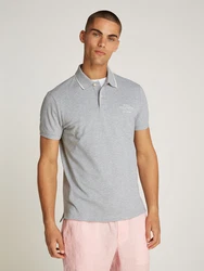 TOMMY HILFIGER Poloshirt hellgrau/weiß