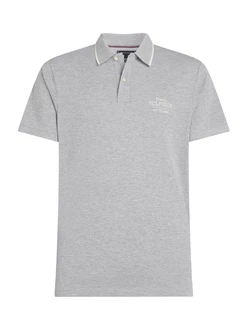 TOMMY HILFIGER Poloshirt hellgrau/weiß TOMMY HILFIGER Poloshirt hellgrau/weiß