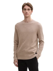 TOM TAILOR Strickpullover hellbraun