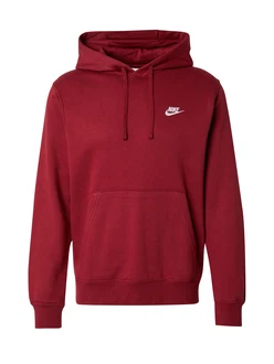 Nike Sportswear Sweatshirt 'Club Fleece' rubinrot/weiß