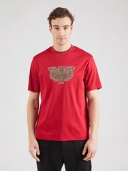 BOSS T-Shirt 'C-Taut 10' braun/hellbraun/rot