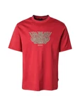 BOSS T-Shirt 'C-Taut 10' braun/hellbraun/rot