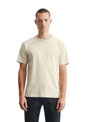 Marc O'Polo T-Shirt mit Label-Print vorne creme