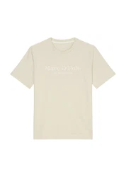 Marc O'Polo T-Shirt mit Label-Print vorne creme