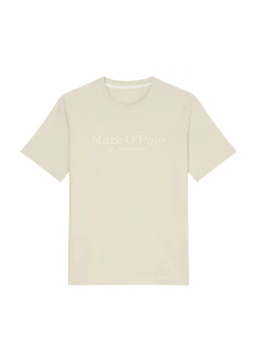 Marc O'Polo T-Shirt mit Label-Print vorne creme