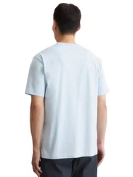 Marc O'Polo T-Shirt mit Label-Print vorne pastellblau/weiß
