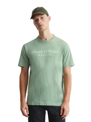 Marc O'Polo T-Shirt mit Label-Print vorne pastellgrün/weiß