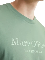 Marc O'Polo T-Shirt mit Label-Print vorne pastellgrün/weiß