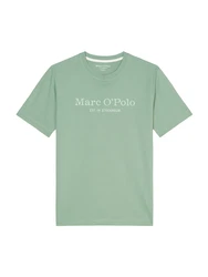 Marc O'Polo T-Shirt mit Label-Print vorne pastellgrün/weiß