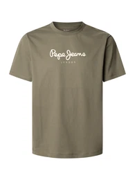 T-Shirt 'Eggo' oliv / wei