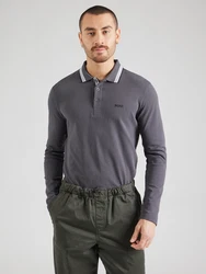 BOSS Poloshirt 'Plisy' dunkelgrau/wei