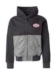 Jacke hellgrau / rot / schwarz