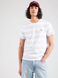 LEVI'S T-Shirt Original Housemark Tee grau/dunkelrot/weiß