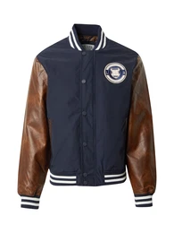 Jacke dunkelblau / braun / wei