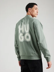 HUGO Sweatshirt Durungu smaragd/weiß